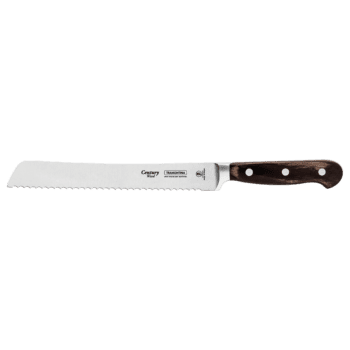 Tramontina Century Wood Bread Knife with Stainless Steel Blade and 8" Brown Treated Wood Handle