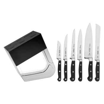 Tramontina Century Knife Set with Stainless Steel Blades and Polycarbonate and Fiberglass Handles with 7-Piece Stand