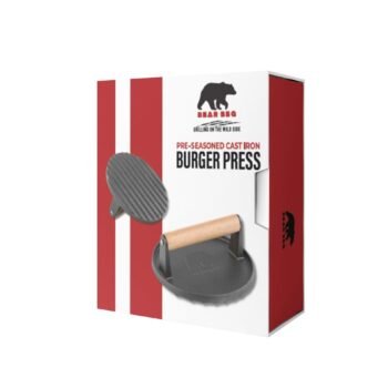 Bear BBQ Pre-Seasoned Cast Iron Burger Press