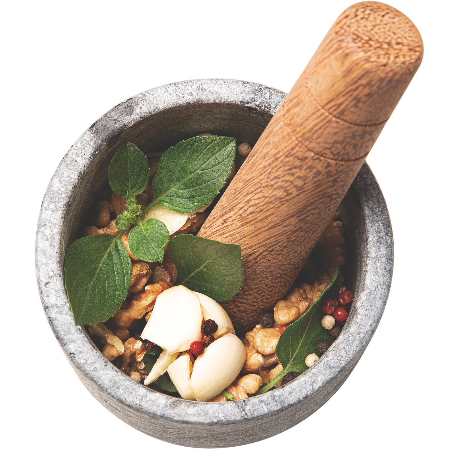 Tramontina Organic Mortar Pestle in Cumaru Wood and Soapstone, 12 cm
