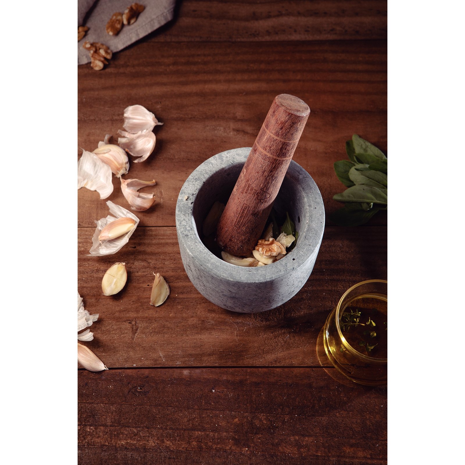 Tramontina Organic Mortar Pestle in Cumaru Wood and Soapstone, 12 cm