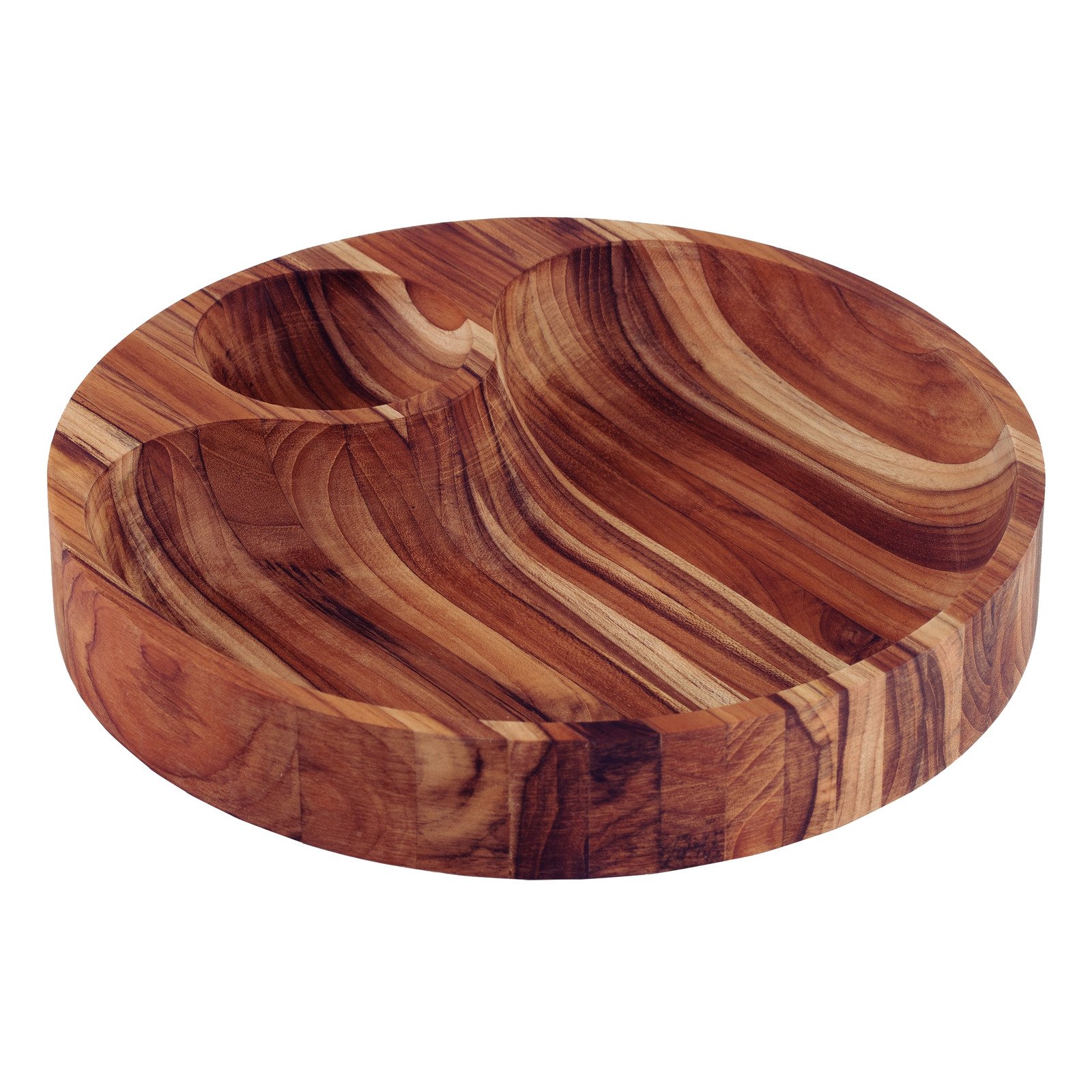 Tramontina Barbecue Snack Tray with Side Base in FSC Teak Wood and Mineral Oil Finish 31.5 x 31.5 cm