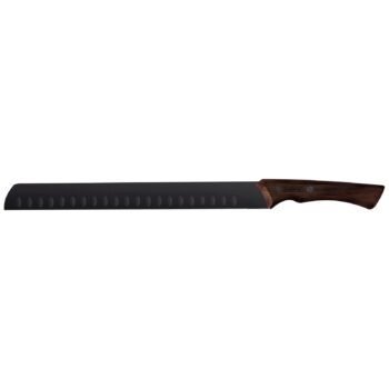Tramontina Churrasco Black slicing knife with darkened stainless steel blade and wooden handle, 12"