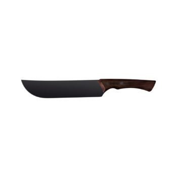 Tramontina Churrasco Black Steak Knife with Darkened Stainless Steel Blade and 8" Wooden Handle