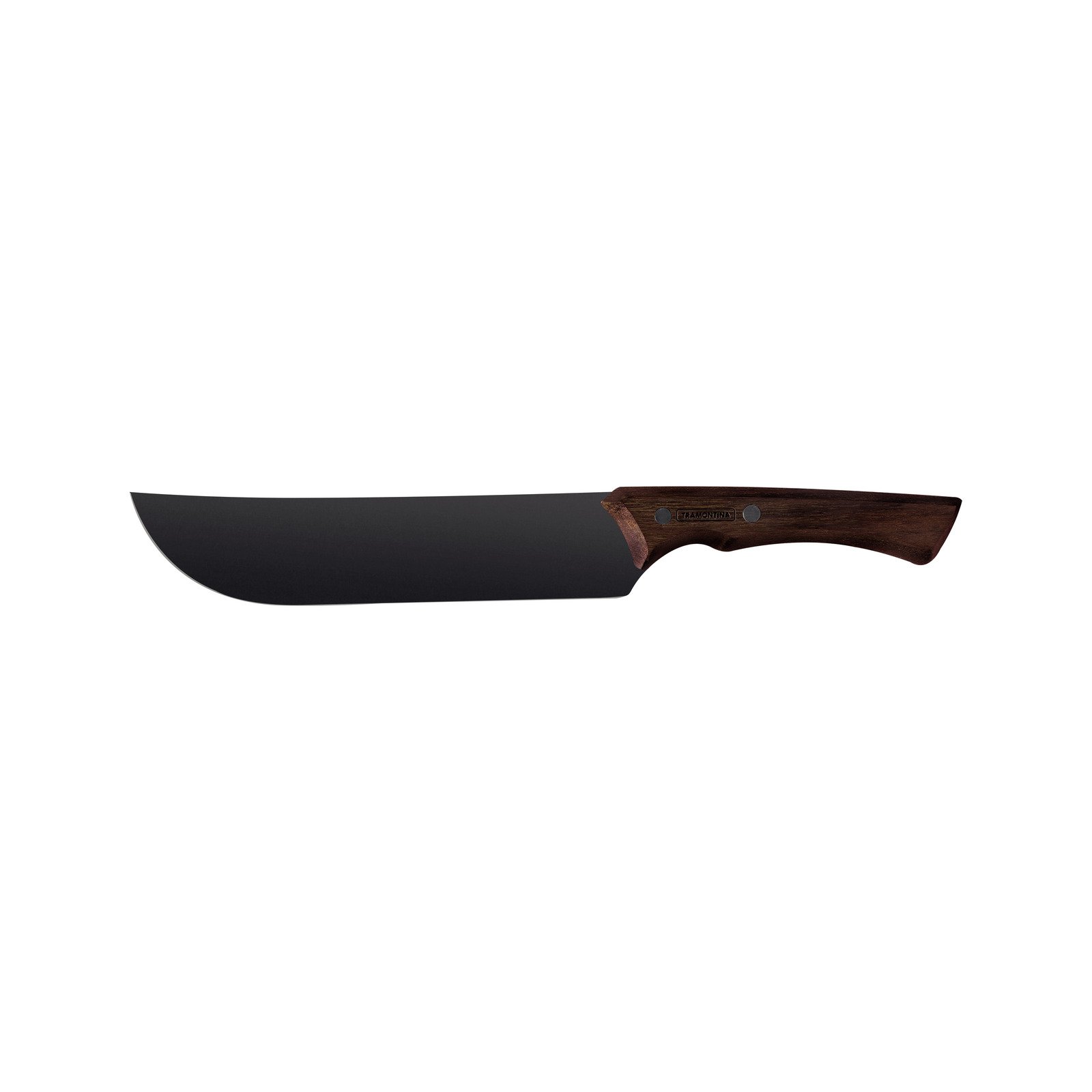 Tramontina Churrasco Black Steak Knife with Darkened Stainless Steel Blade and 8" Wooden Handle