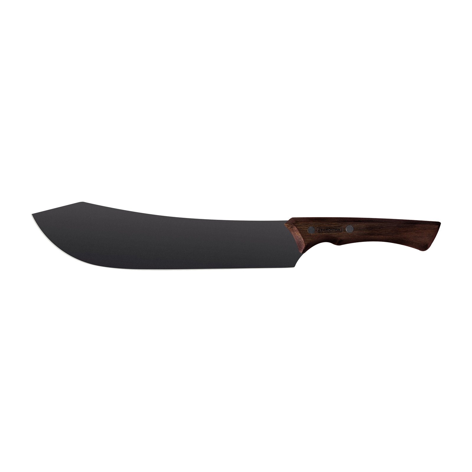 Tramontina Churrasco Black Steak Knife with Darkened Stainless Steel Blade and 10" Wooden Handle