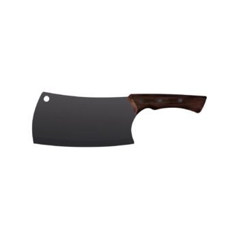 Tramontina Churrasco Black Cleaver with Darkened Stainless Steel Blade and 7" Wooden Handle