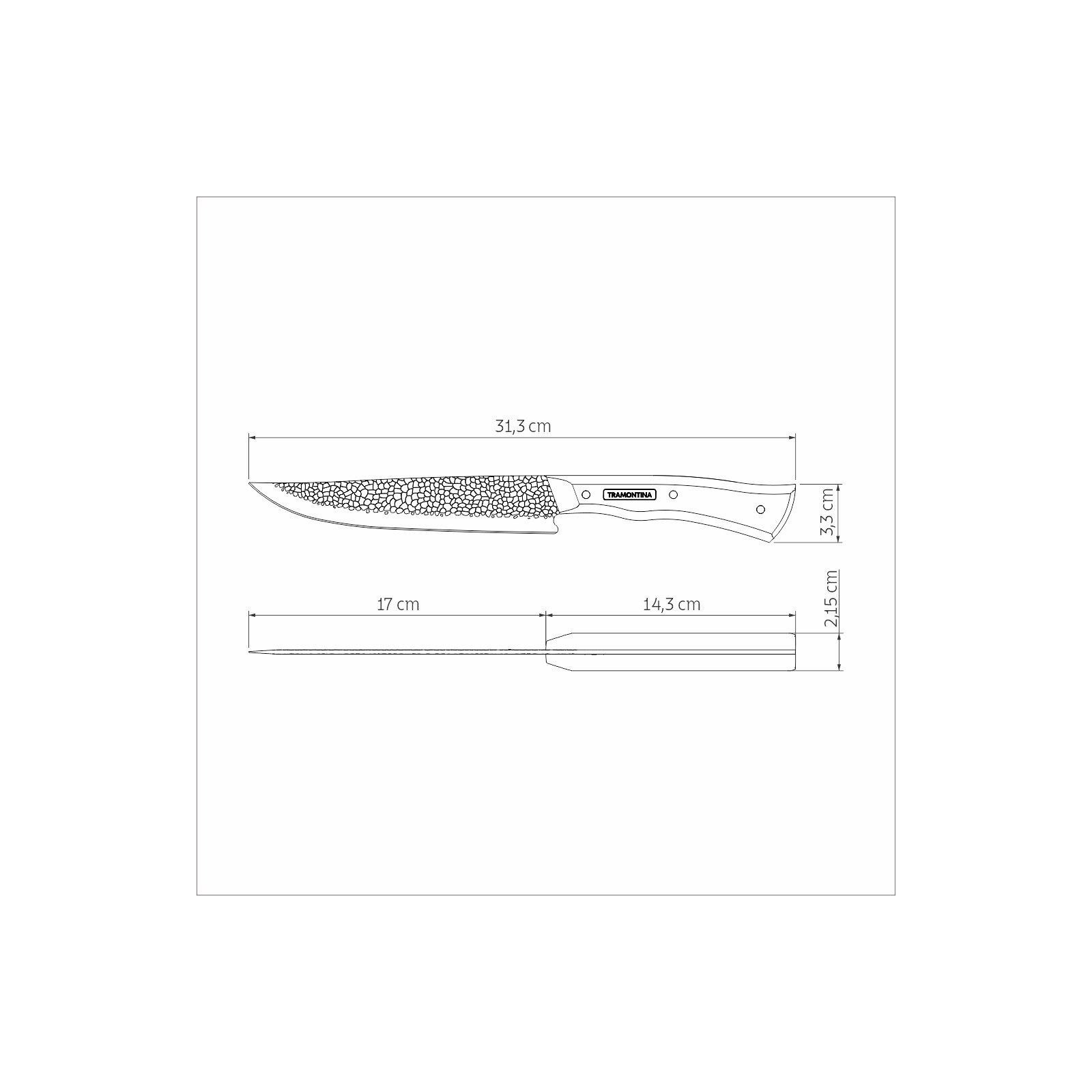 Tramontina N?made Steak Knife with Stainless Steel Blade and 7" Wooden Handle