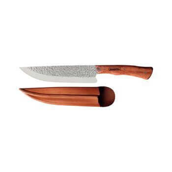Tramontina N?made Steak Knife with Stainless Steel Blade, Wood Handle and Leather Sheath, 8"