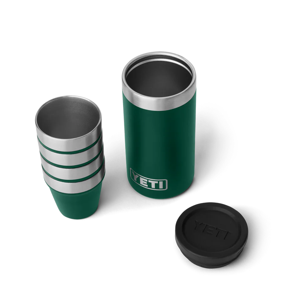 Shot Glasses With Carrying Case Black Forest Green