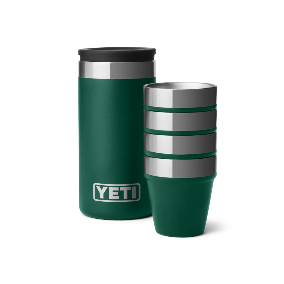 Shot Glasses With Carrying Case Black Forest Green