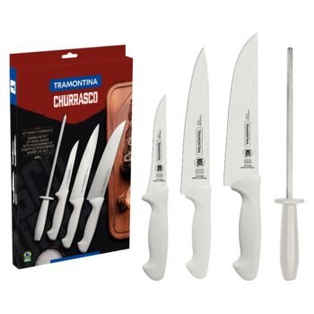 Tramontina 4-piece stainless steel steak knife set with polypropylene handles