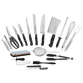 Tramontina Century Chef Kit with Stainless Steel Blades and Polycarbonate and Fiberglass Handles with Carrying Case, 20 Pieces
