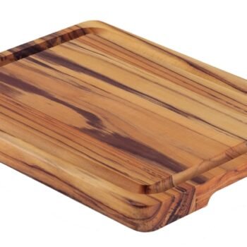 Tramontina Teak Wood Cutting Board with Handle and Groove, FSC Certified, with Mineral Oil Finish, 40x30 cm