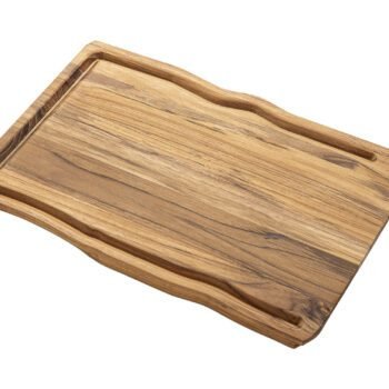 Tramontina Savia Medium Rectangular Cutting Board with Groove in FSC Teak Wood, 40 cm
