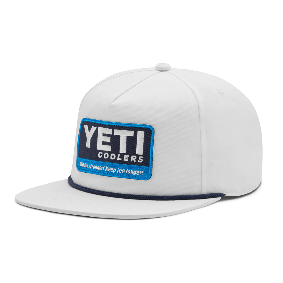 Flat Brim Rope Hat - White