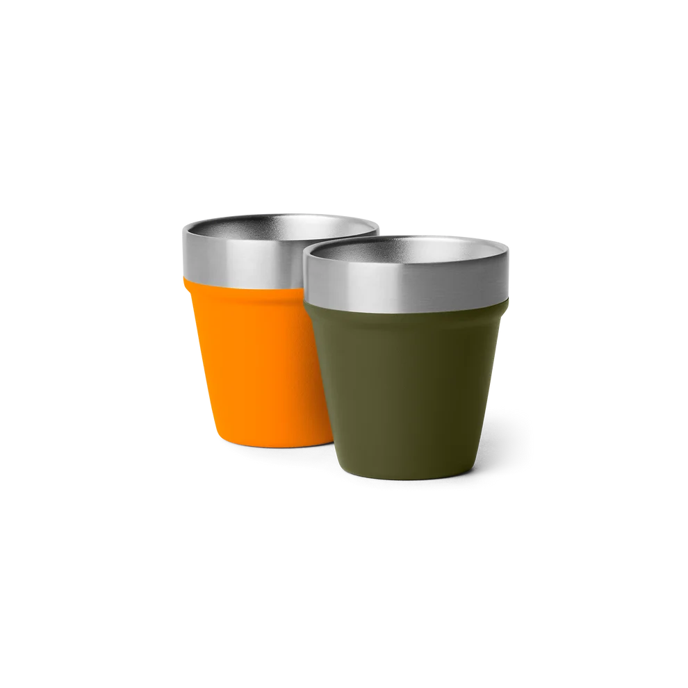 Shot Glasses With Carrying Case  Olive/King Crab Orange